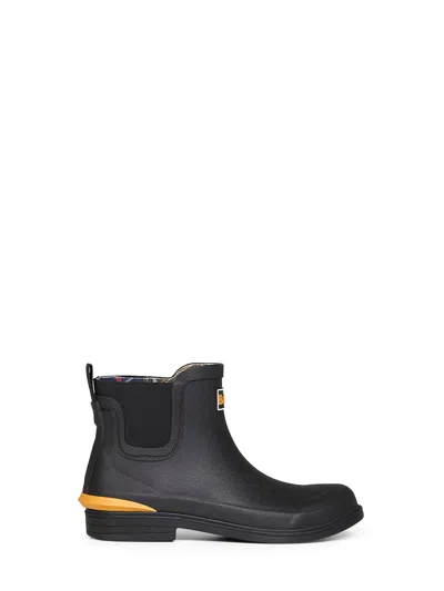 BARBOUR BLACK ABBEYFIELD RUBBER ANKLE BOOTS<BR/>