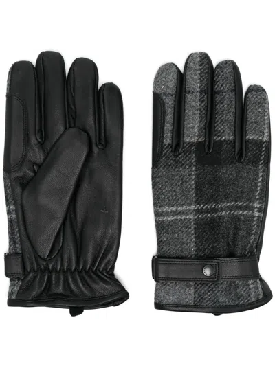 Barbour Tartan Print Gloves In Black