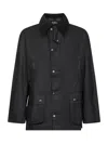 Barbour Black Ashby Waxed Jacket In Black