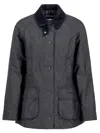 Barbour Black Coat With Button-up Front In Blue