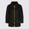Barbour Black Cotton Allerston Wax Coat In Green