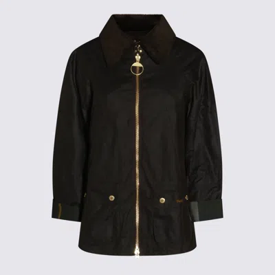 BARBOUR BLACK COTTON ALLERSTON WAX COAT