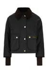 Barbour Black Cotton Beadnell Jacket In Gold
