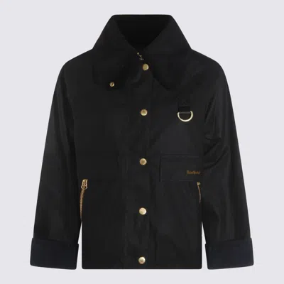 BARBOUR BLACK COTTON CASUAL JACKET