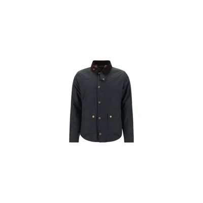 Barbour Black Cotton Full-length Jacket In Blue