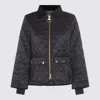 Barbour Diamond-quilted Zip-front Coat In Black