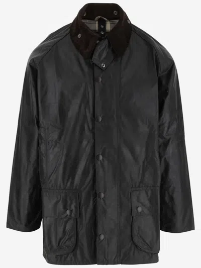 BARBOUR BLACK EMBROIDERED LOGO JACKET