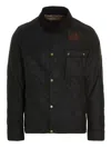 Barbour Weather-resistant Waxed Cotton Jacket With Corduroy Collar In Black
