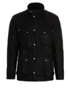 Barbour Black Logo Patch Jacket In Black