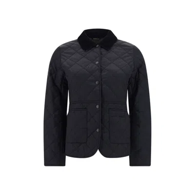 Barbour Black Polyester Full-length Jacket In Blue