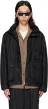 Barbour Black Re-engineered Utility Bedale Waxed Jacket In Black