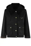 Barbour Black Reighton Wax Jacket In Black