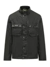 Barbour Black Solid Mandarin Collar Jacket In Black