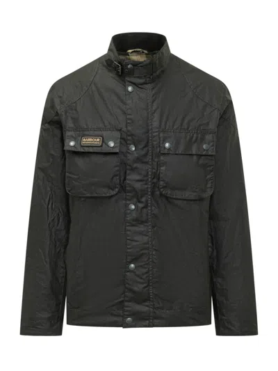 Barbour Black Solid Mandarin Collar Jacket