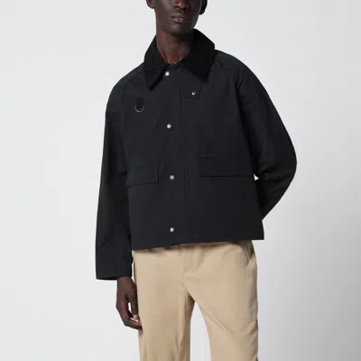 Barbour Black Spey Jacket In Cotton Blend