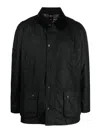 Barbour Black Waxed Cotton Classic Jacket In Black
