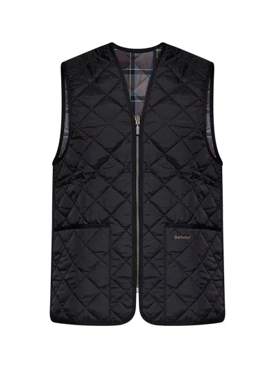 Barbour Black Zipped Quilted Vest/lining