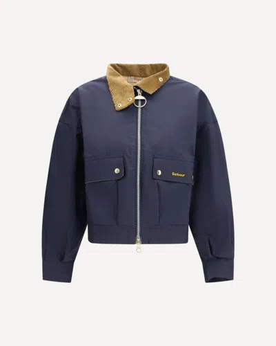 Barbour Corduroy-collar Jacket In Blue