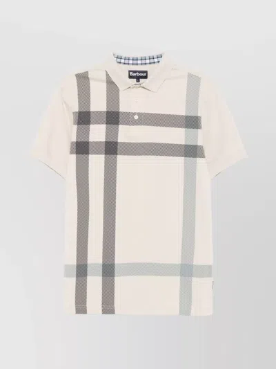 Barbour Blaine Check Pattern Polo Collar T-shirt In Neutrals