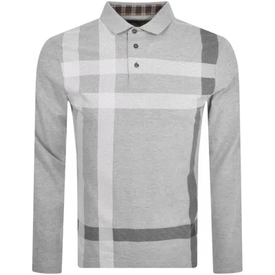 Barbour Blaine Long Sleeve Polo T Shirt Grey In Gray