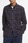 Barbour Blair Tailored Fit Plaid Cotton Corduroy Button-down Shirt In Gray