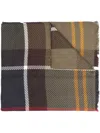 Barbour Checked Scarf In Green