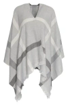 Barbour Blair Windowpane Poncho In Gray