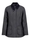 Barbour Black Coat With Button-up Front In Blue