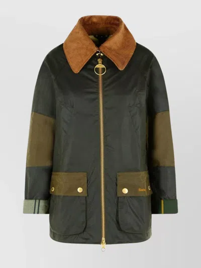 BARBOUR BLOCK DESIGN WAXED COTTON JACKET