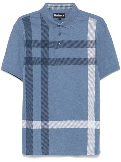 BARBOUR BLUE CHECK PATTERN POLO