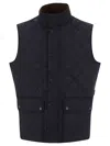 Barbour Blue Polyester Jacket In Black