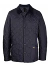 Barbour 'heritage Liddesdale' Black Jacket With Classic Corduroy Collar And Logo Lettering On The Front In T In Black