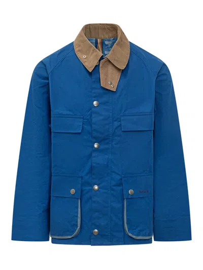 Barbour Blue Solid Shirt Collar Jacket