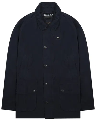 BARBOUR BLUE SOLID SHIRT COLLAR JACKET