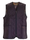 Barbour Reversible Quilted Vest With Tartan Motif In Blue