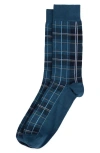 Barbour Blyth Plaid Cotton Blend Socks In Blue