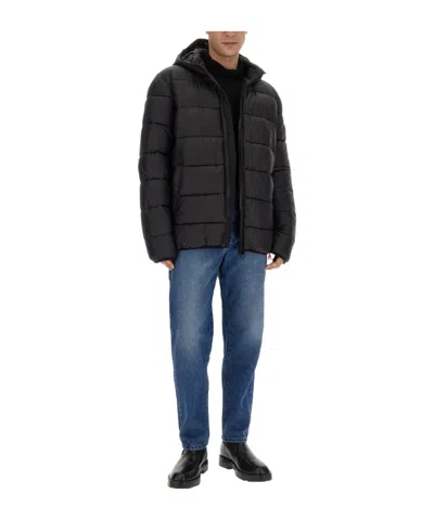 Barbour Bobber Quilted Hooded Jacket In Black