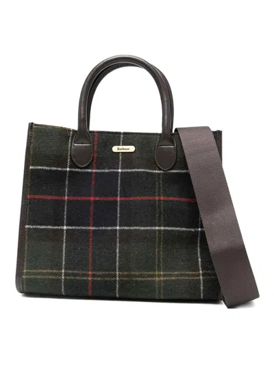 Barbour Tartan Wool  Tote Bag In Multi