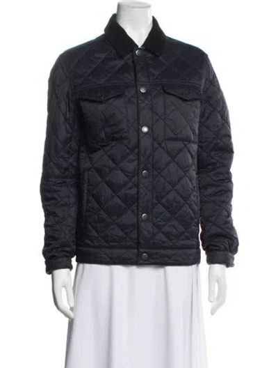 Pre-owned Barbour Bomber Jacket In Blue