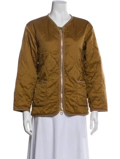 Pre-owned Barbour Bomber Jacket In Brown