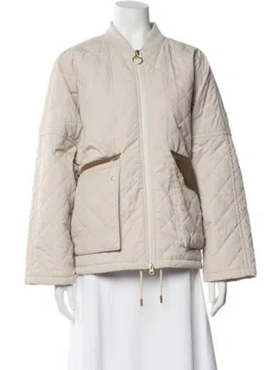 Pre-owned Barbour Bomber Jacket In Neutral