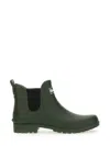 Barbour Wilton Olive Rubber Welly Boots In Green