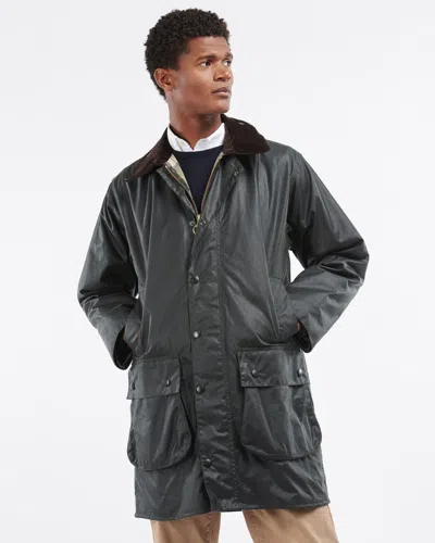 Barbour Border Mens Wax Jacket In Black