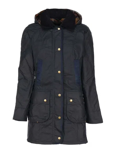 Barbour Bower Wax Jacket In Blue