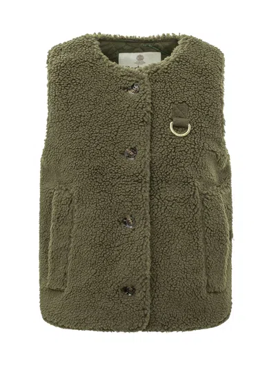 Barbour Bowes Fleece Gilet In Olive