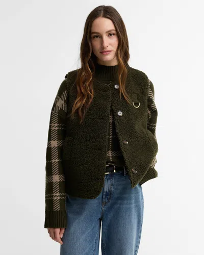 Barbour Bowes Womens Fleece Gilet In Olive