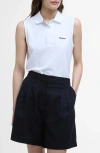 Barbour Bowford Sleeveless Cotton Polo Shirt In White