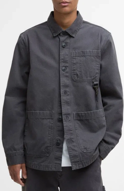 Barbour Bowland Cotton Canvas Chore Coat In Gray