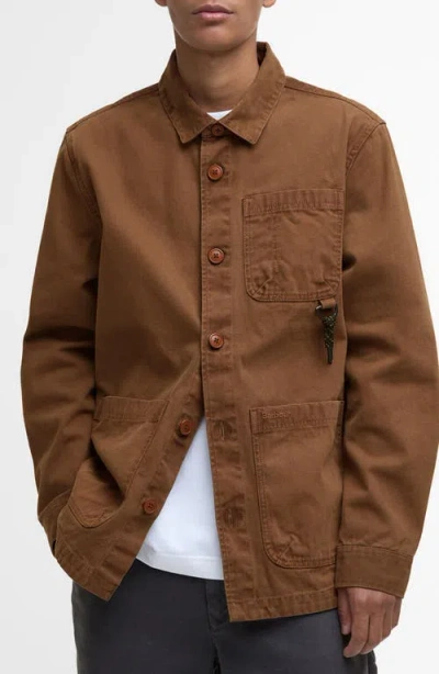 Barbour Bowland Cotton Canvas Chore Coat In Brown