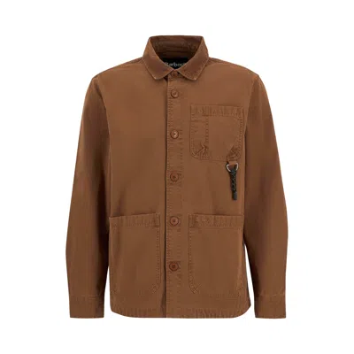 Pre-owned Barbour Bowland Garment Dyed Overshirt 'umber' | Tan | Men's Size M In Brown
